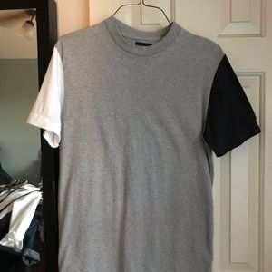grayscale color block shirt